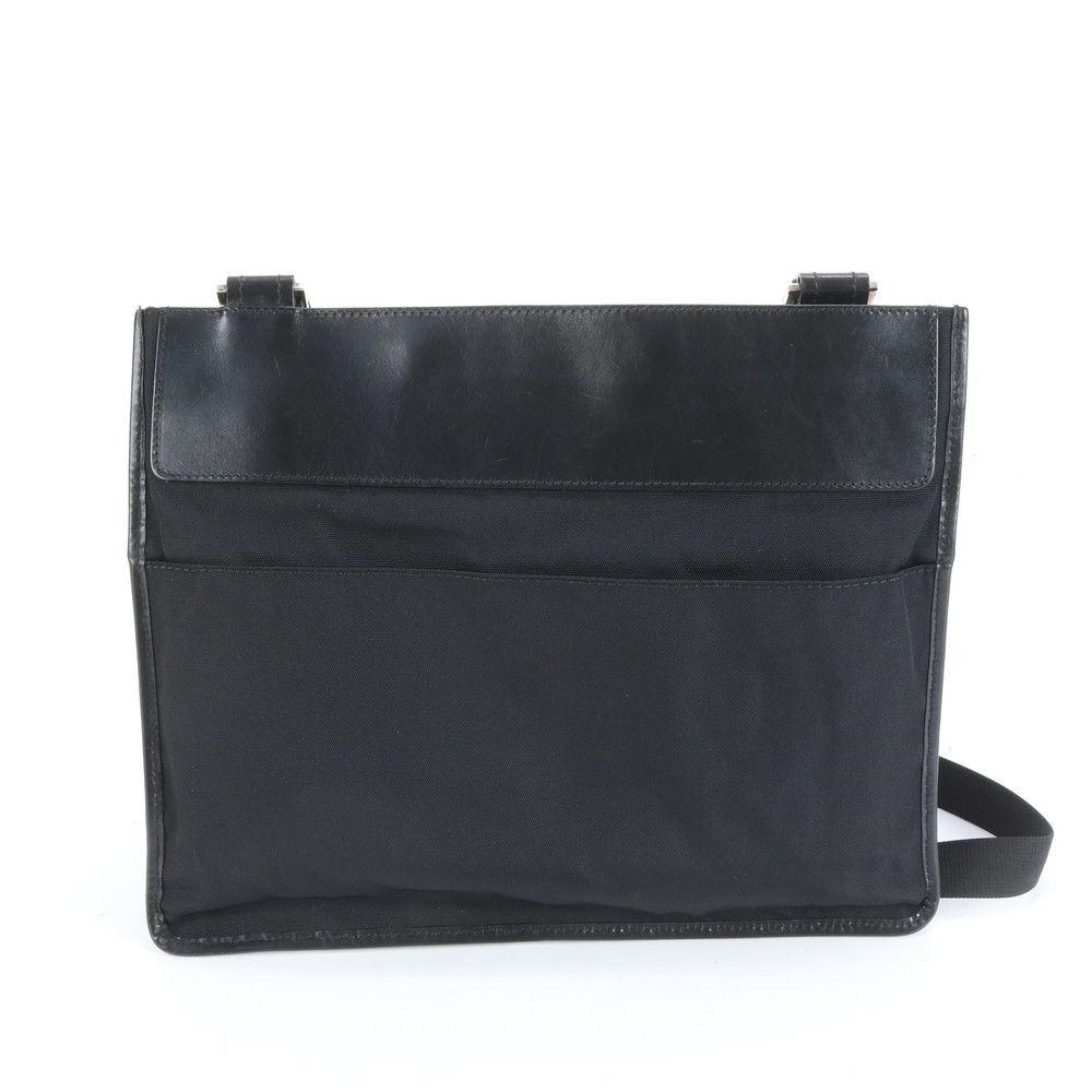 美品 グッチ 019-0354 レザー ナイロン ショルダーバッグ 斜め掛け