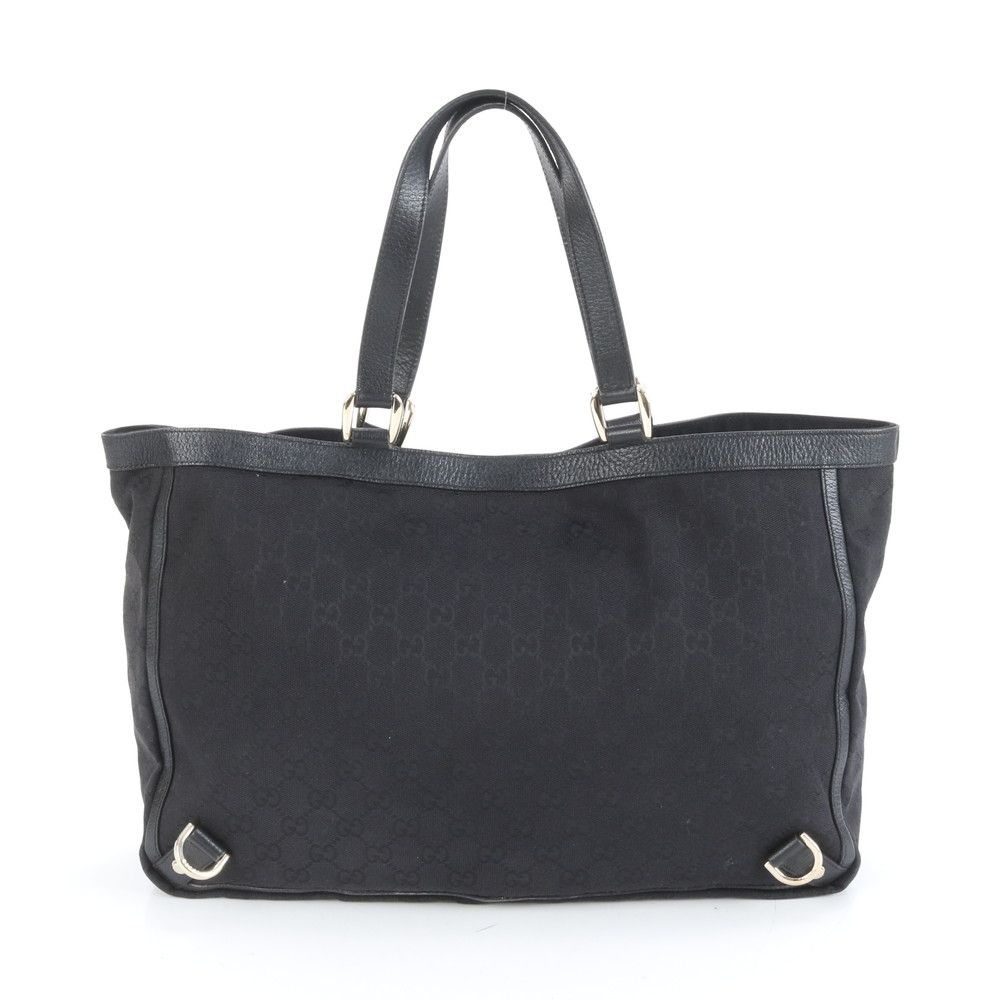 極美品 グッチ GGキャンバス アビー 141472 レザー トート バッグ