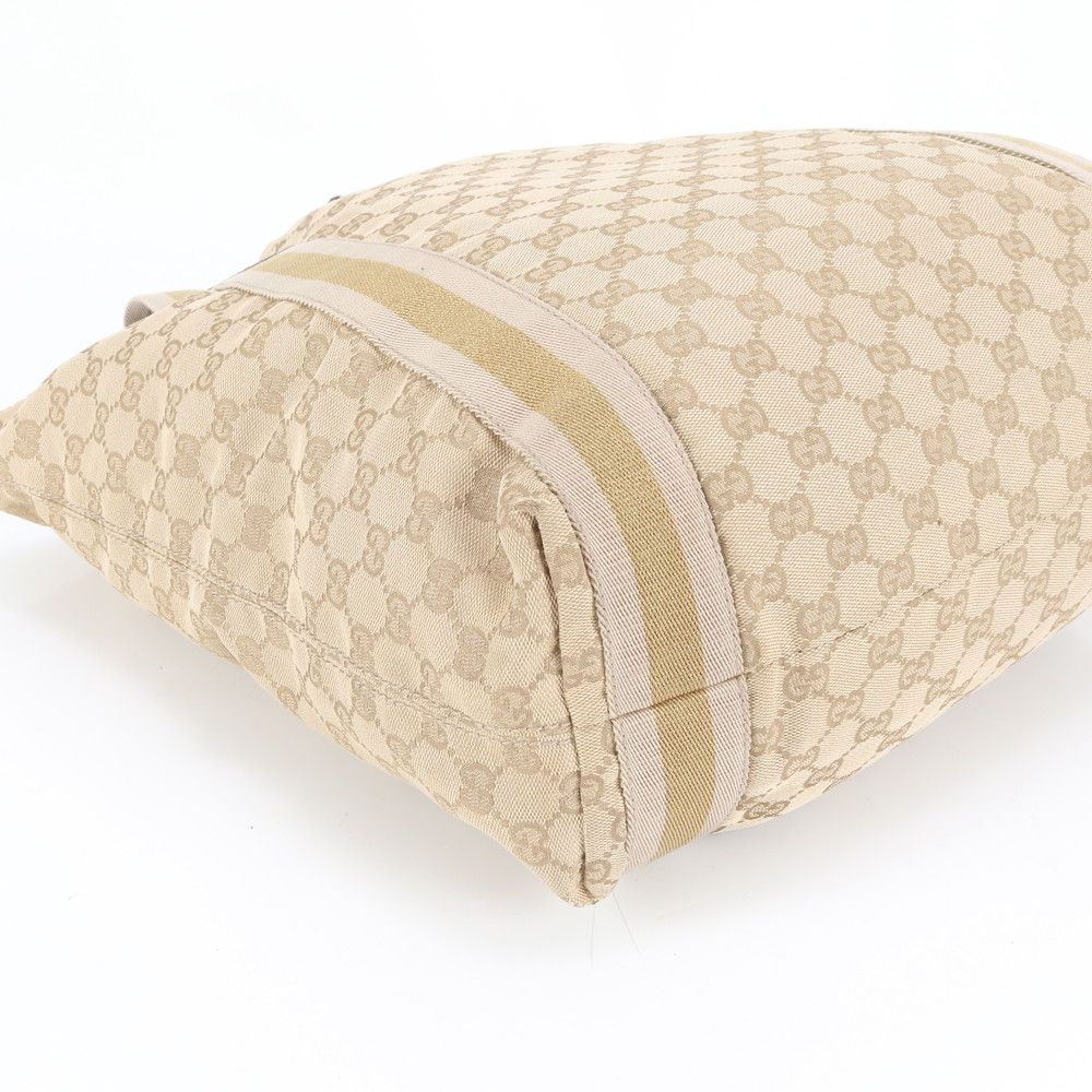 極美品 グッチ GGキャンバス シェリー ライン 189669 レザー トート