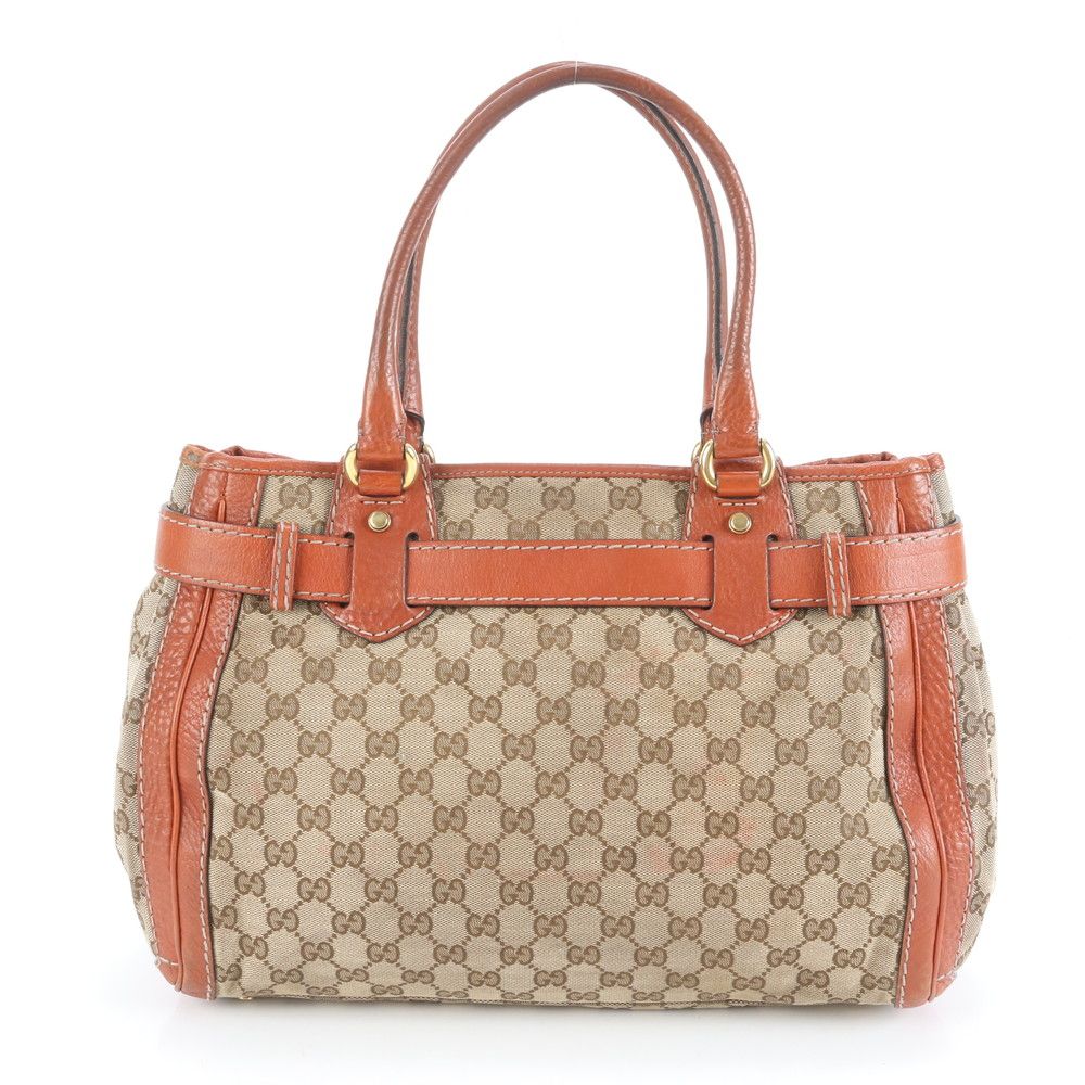 美品 グッチ GGキャンバス ランニング 247183 レザー トート バッグ