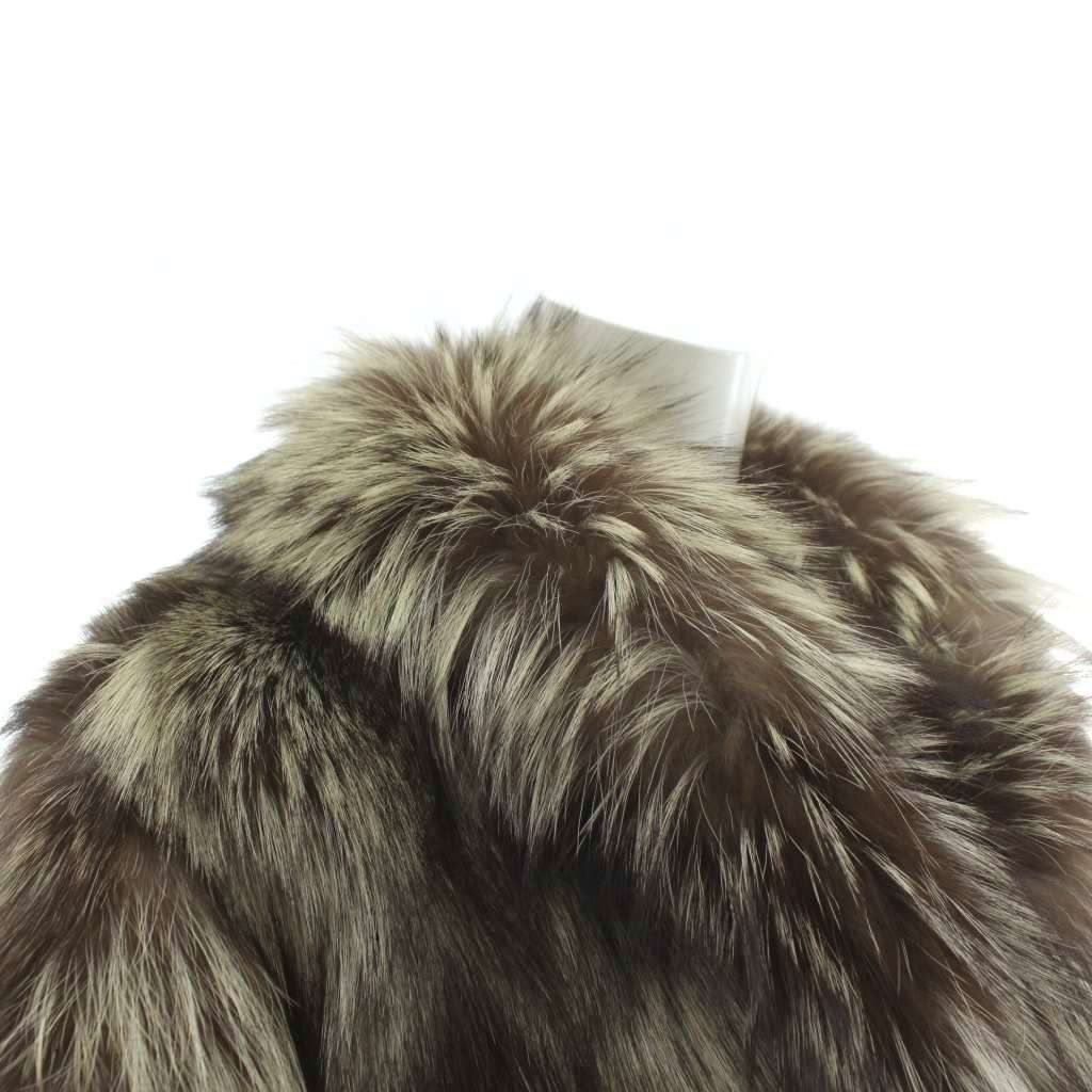 ノーブランド ファーコート アウター 毛皮 シルバーフォックス ミドル