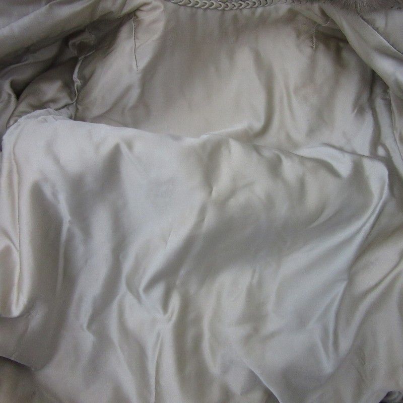 サファイアミンクファーコート 毛皮コート ハーフ丈 9 グレー /SY52