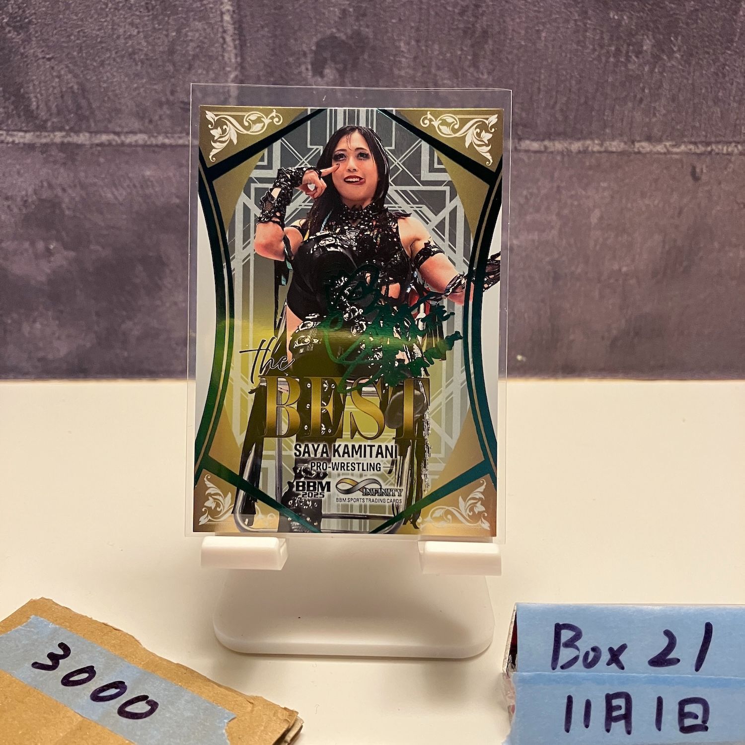 2025 BBM Infinity Woman's pro-wrestling 上谷沙弥 58/90 緑箔サイン