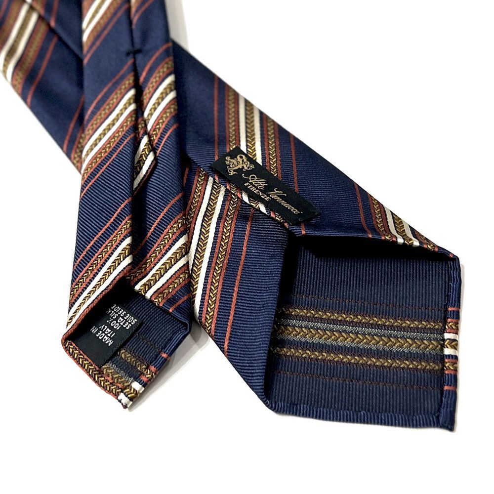 Atto Vannucci ( アットヴァンヌッチ ) ネクタイ ネイビー ストライプ