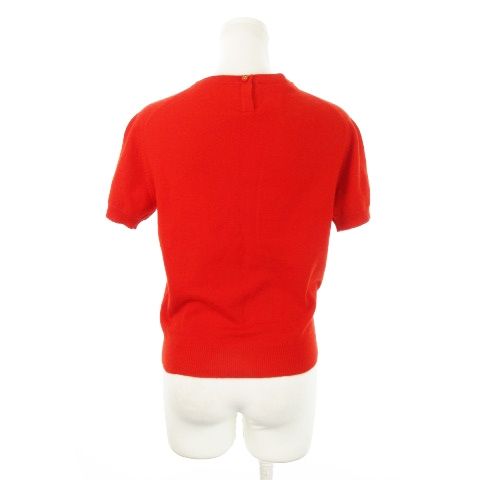 シャネル CHANEL ニット セーター クルーネック 半袖 カシミヤ ロゴ 38