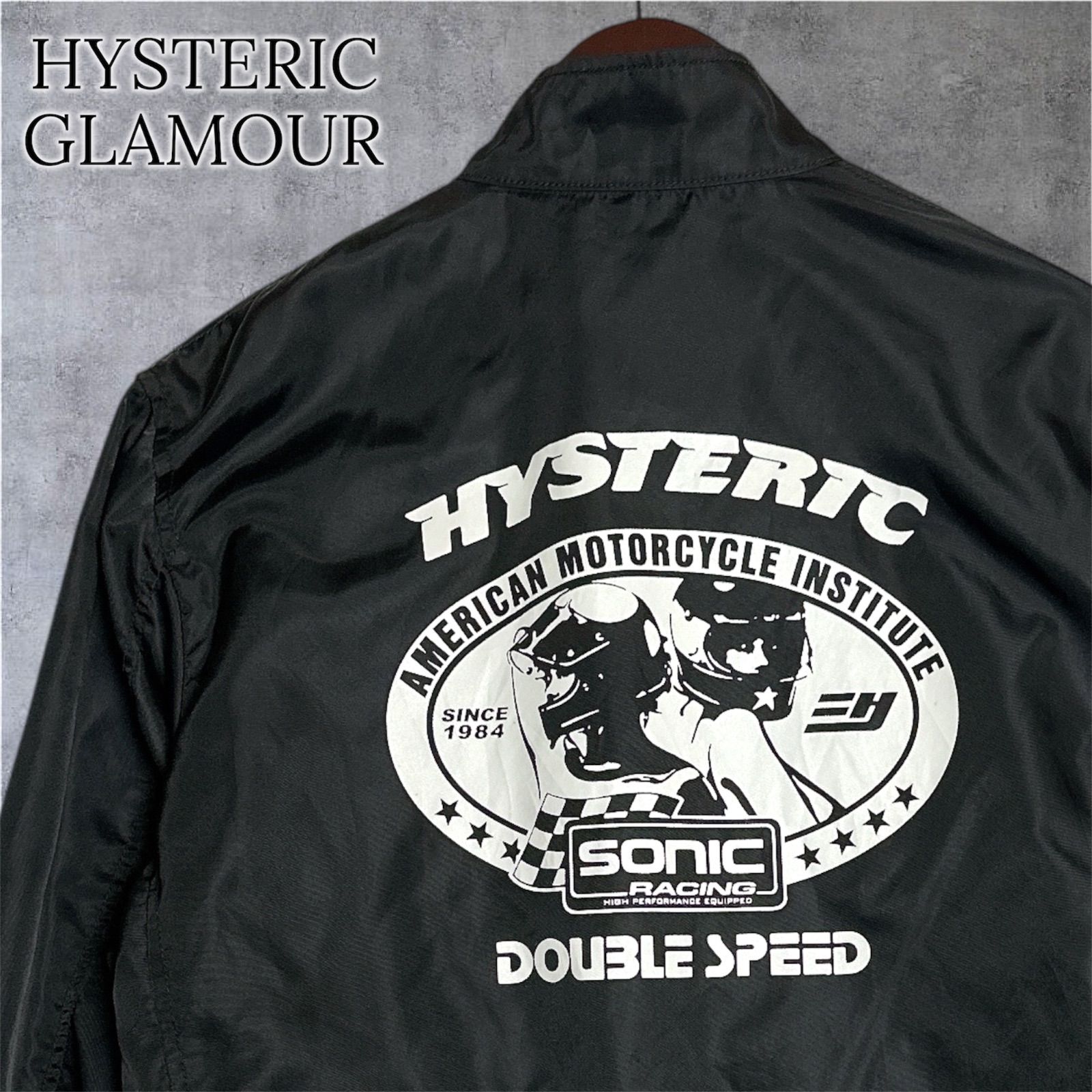 HYSTERIC GLAMOUR 日本製 ナイロンジャケット M ブラック レーシング