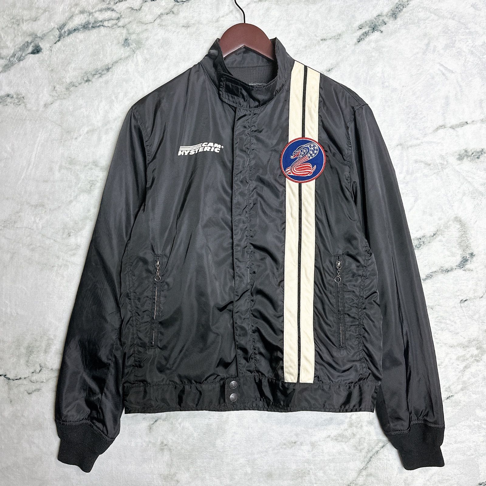 HYSTERIC GLAMOUR 日本製 ナイロンジャケット M ブラック レーシング