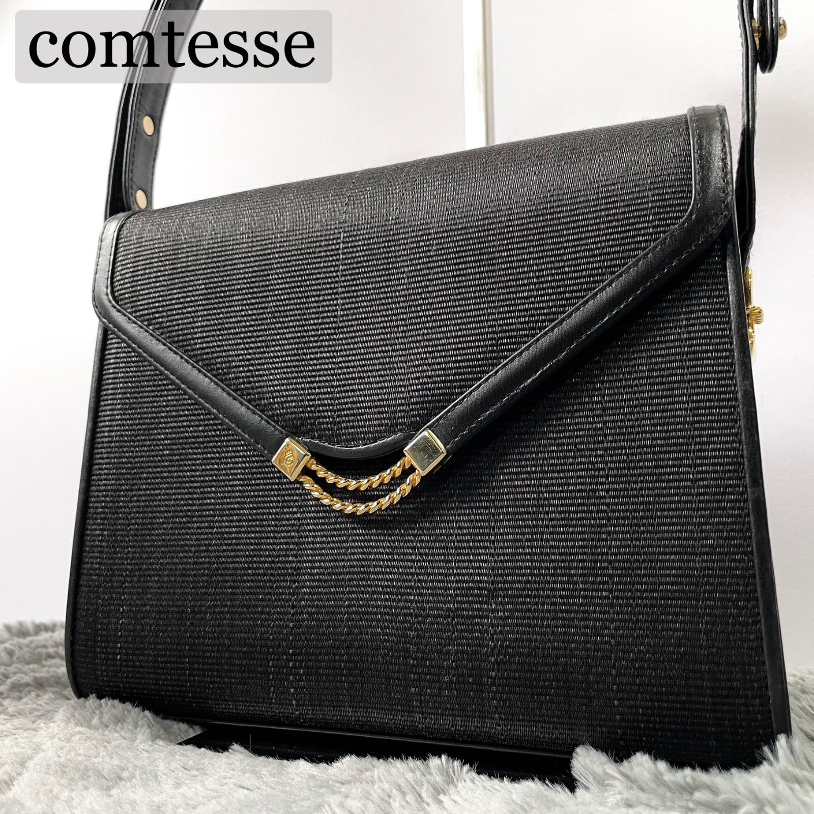 ●美品●　COMTESSE　2way　ホースヘア　ゴールド金具　ミニ　ショルダー COMTESSE コンテス ホースヘア 2way ハンドバッグ ショルダーバッグ