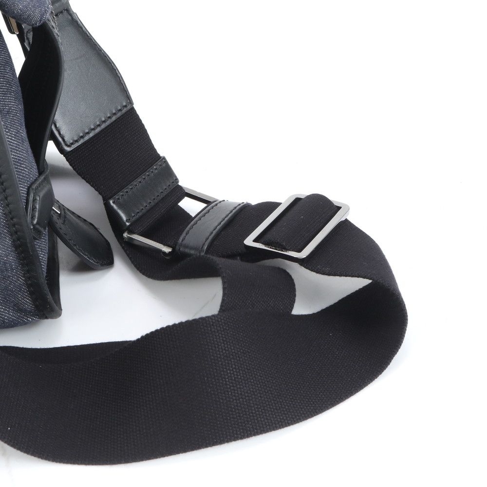 極美品 D&G ドルチェアンドガッバーナ エッジ ロゴ デニム レザー