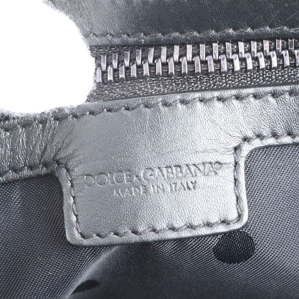 極美品 D&G ドルチェアンドガッバーナ エッジ ロゴ デニム レザー