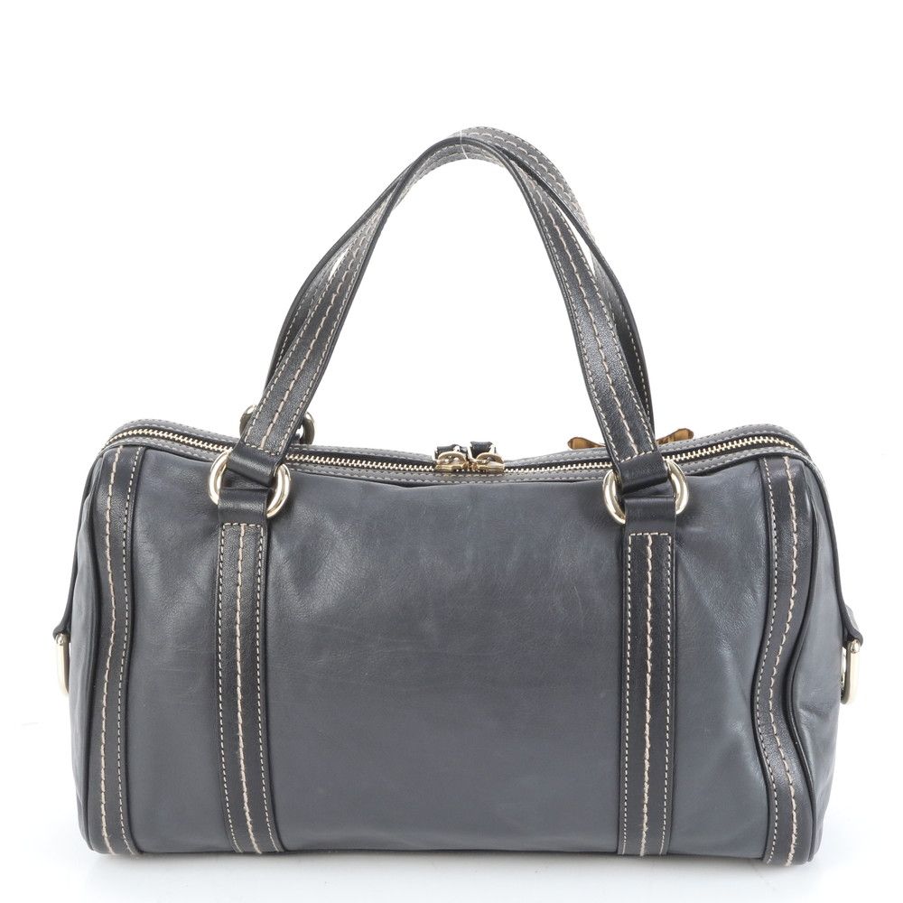 極美品 グッチ ドゥケッサ リボン 181487 レザー ミニ ボストン トート