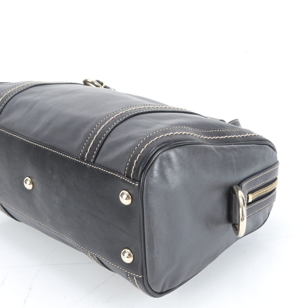 GUCCI ドゥケッサ ミニボストン ハンドバッグ レザー リボン クレスト 白 極美品 グッチ ドゥケッサ リボン 181487 レザー ミニ ボストン トート