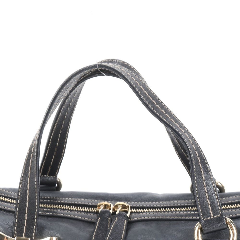 極美品 グッチ ドゥケッサ リボン 181487 レザー ミニ ボストン トート