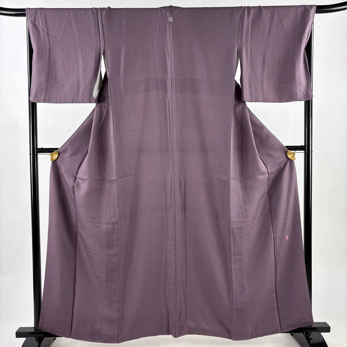 美品】 江戸小紋 身丈160cm 裄丈68.5cm L 袷 落款 鮫文様 灰紫 正絹