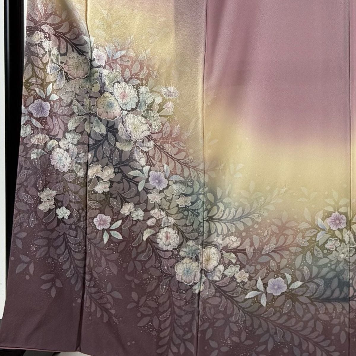 訪問着 身丈162cm 裄丈65cm M 袷 辻が花 ぼかし 染め分け 薄ピンク
