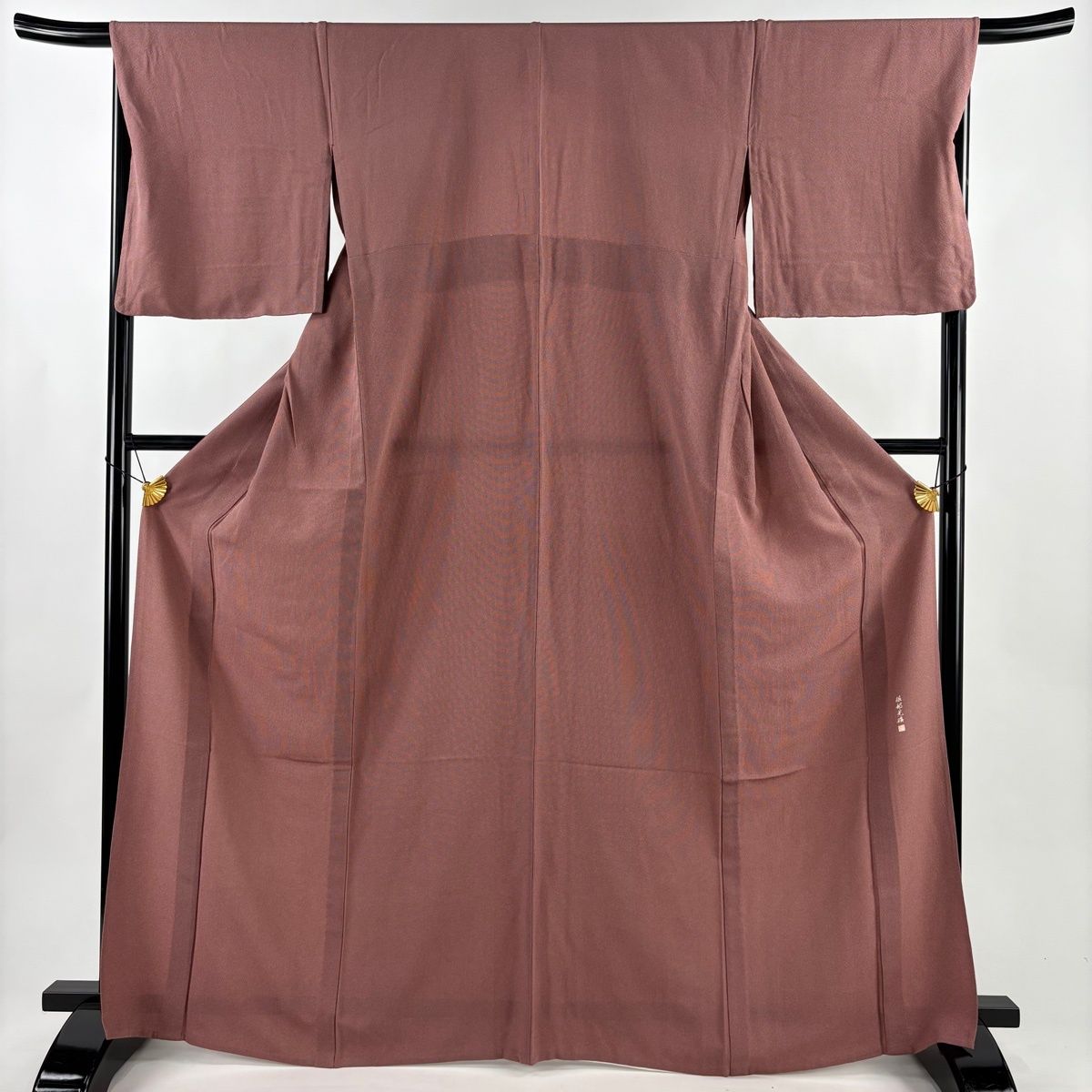 美品】 江戸小紋 身丈166.5cm 裄丈68cm L 単衣 落款 角通し ピンク