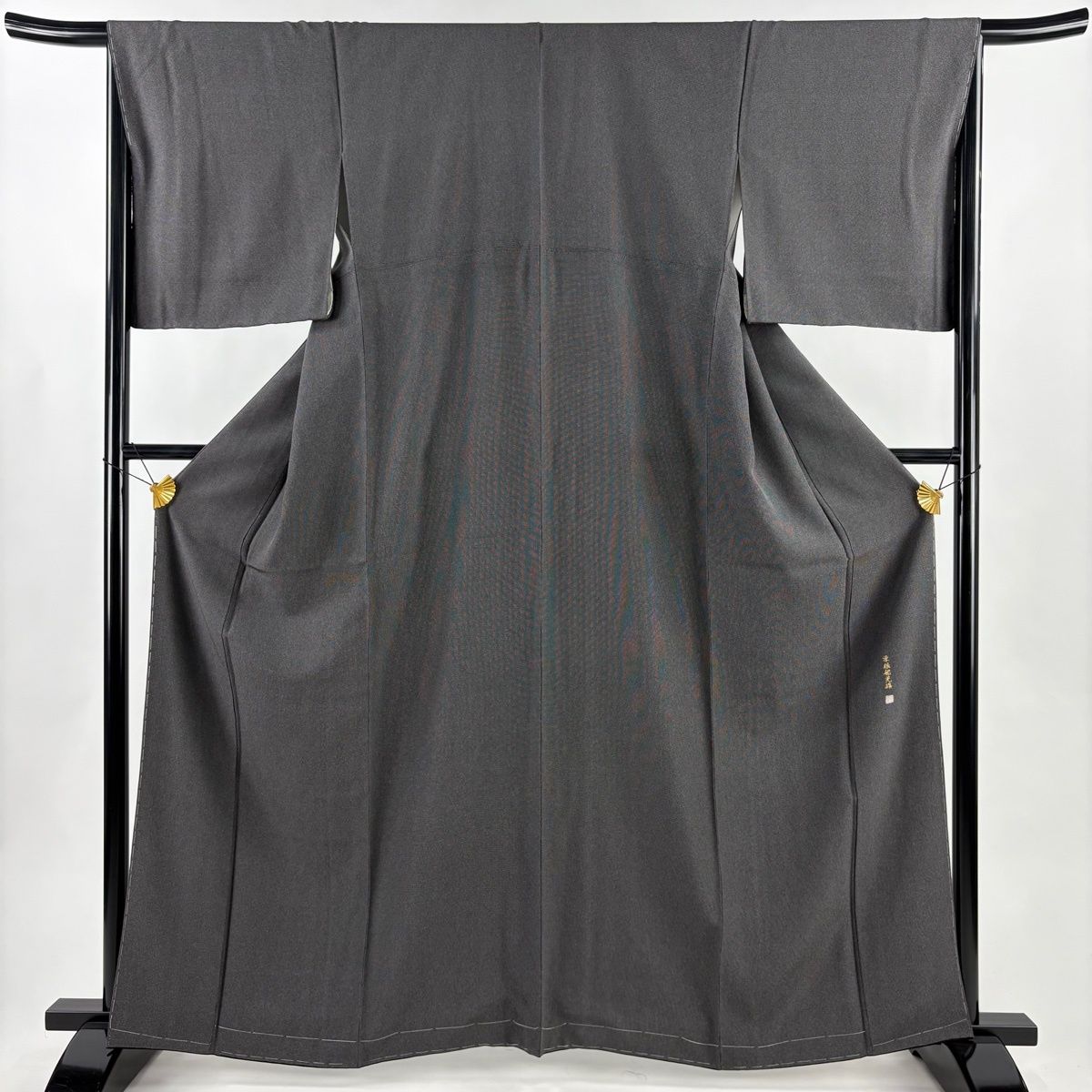 江戸小紋 身丈163cm 裄丈66cm M 袷 落款 角通し 墨色 正絹 名品 【中古