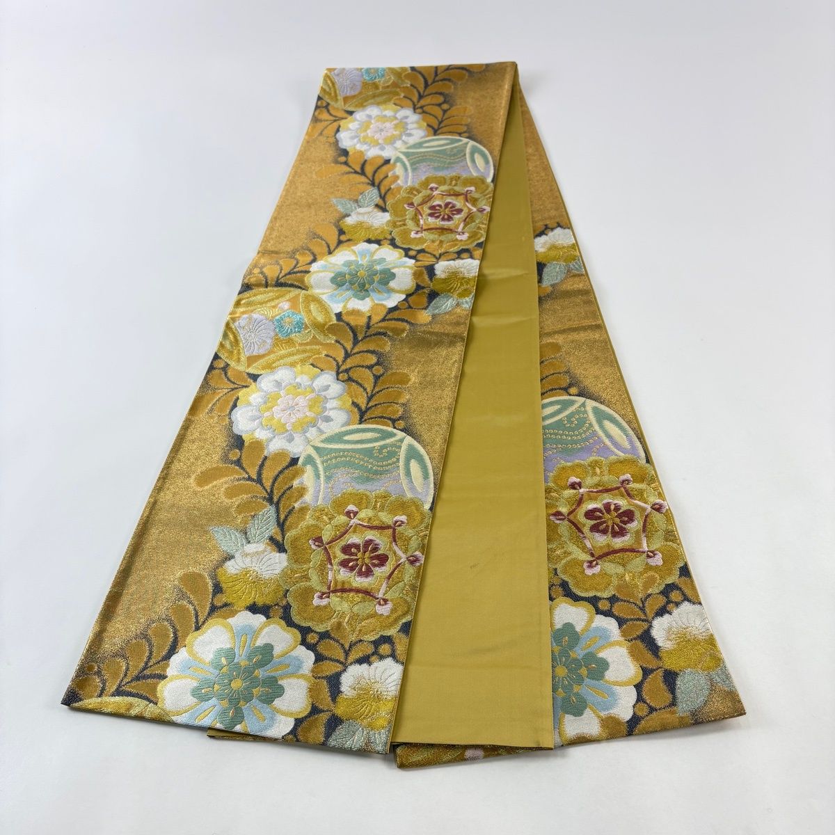袋帯 秀品 華文 草花 金糸 箔 金色 六通 正絹 【中古】 - メルカリ