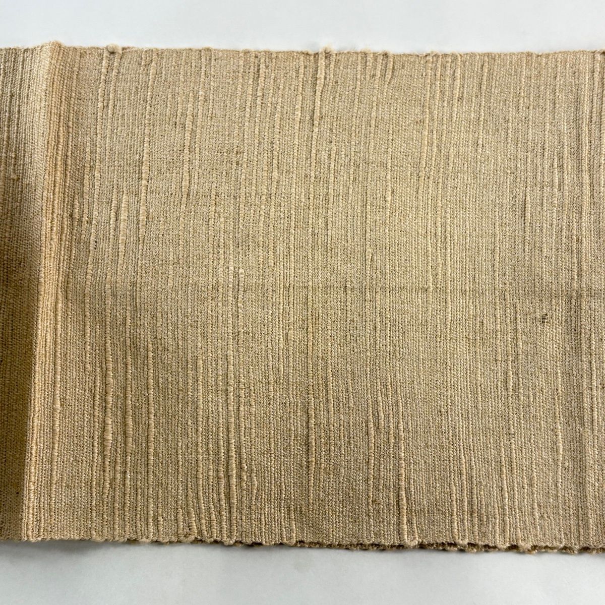 名古屋帯 秀品 松葉仕立て 八寸名古屋帯 縞 薄茶色 正絹 【中古