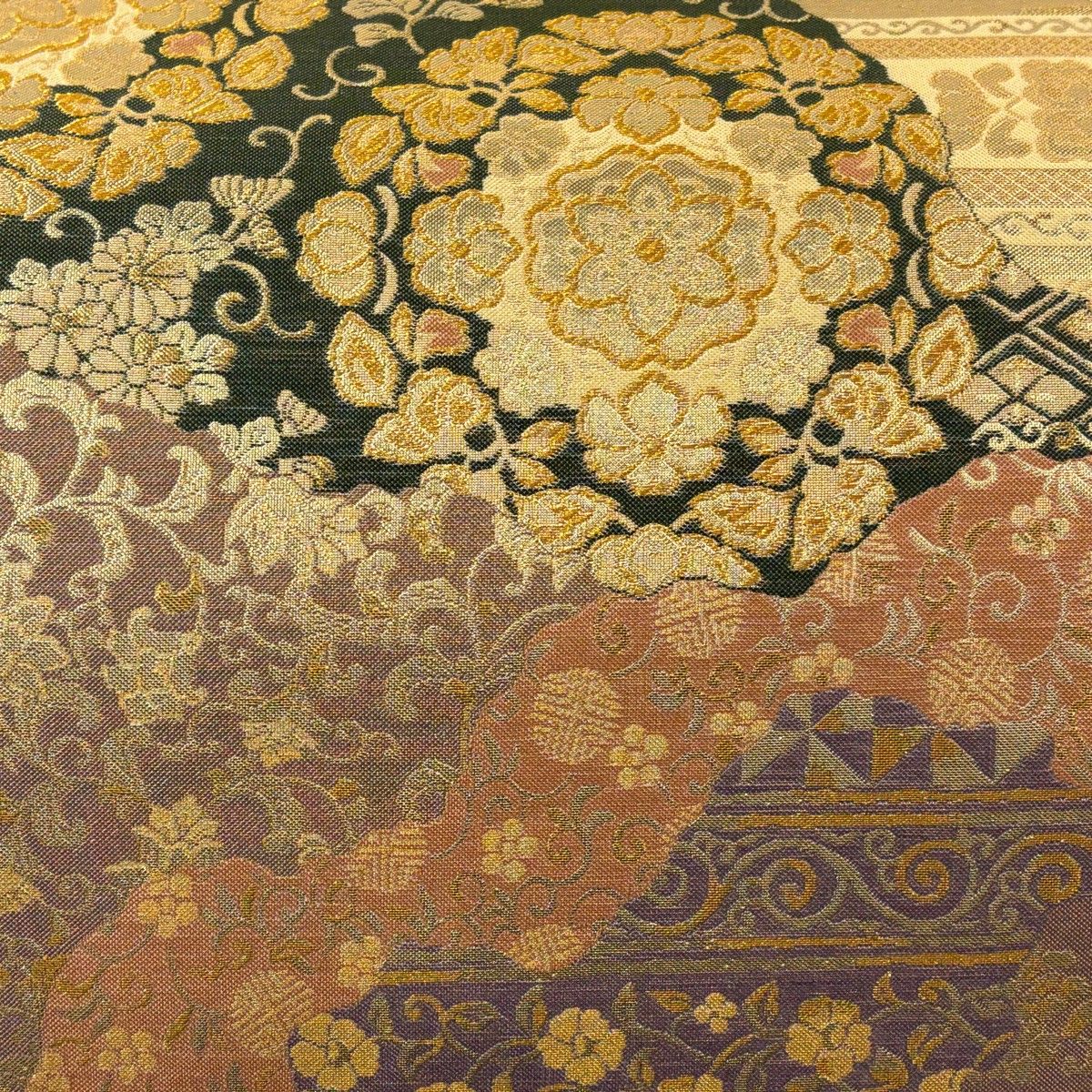 美品】 袋帯 秀品 華文 花鳥 金糸 箔 金色 六通 正絹 【中古】 - メルカリ