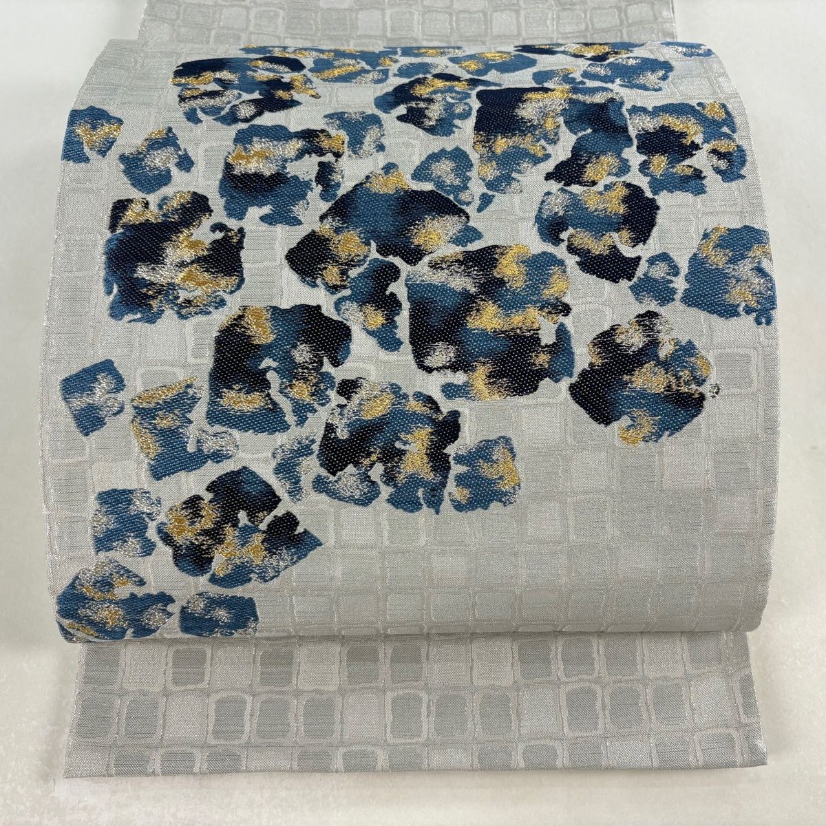 O0789 美品 逸品 お洒落 オールシーズン 藍染 糸 正絹 袋帯 000000001163_JJLpPEb.jpg