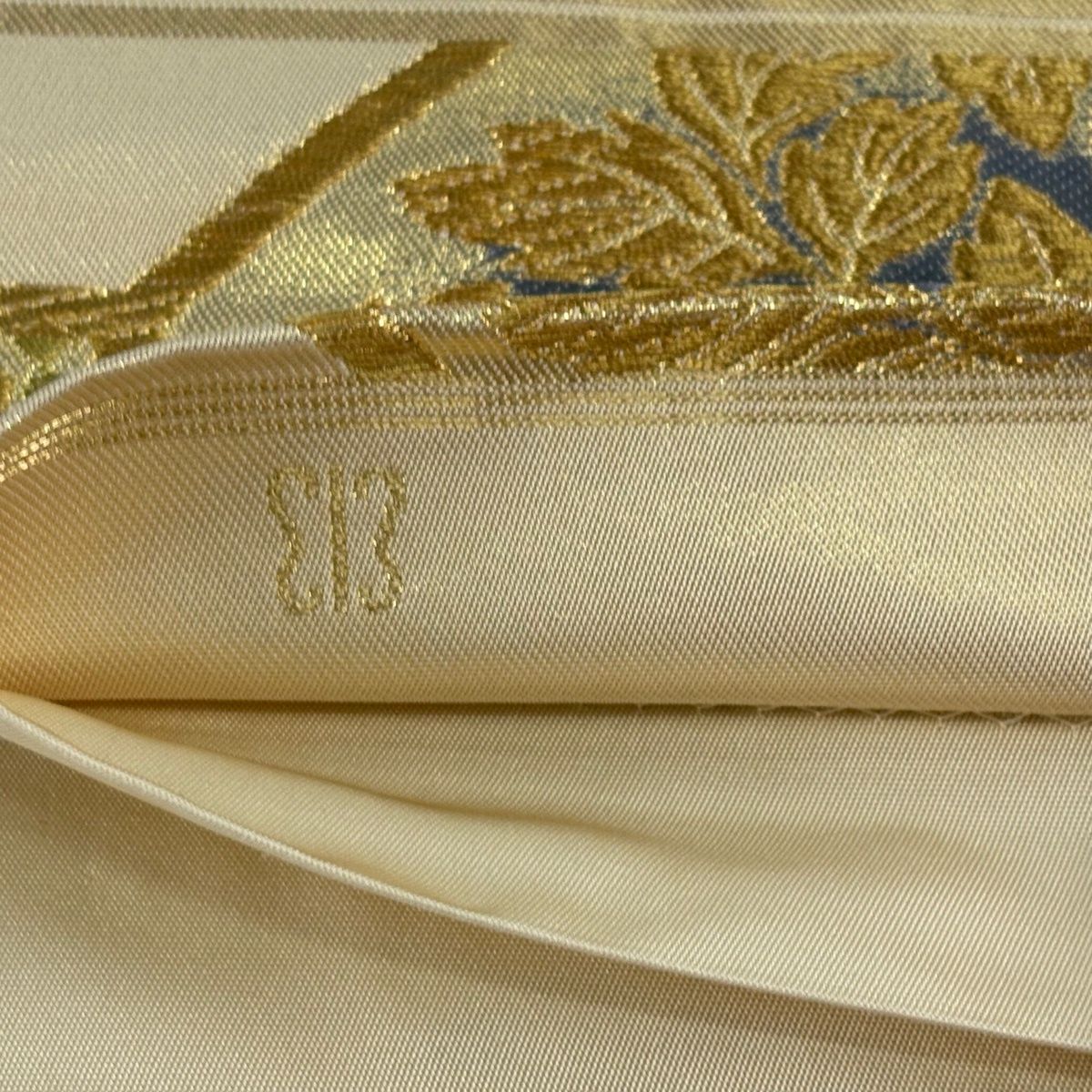 美品】 袋帯 名品 川島織物 落款 蜀江華文 花唐草 金銀糸 箔 金色 六通