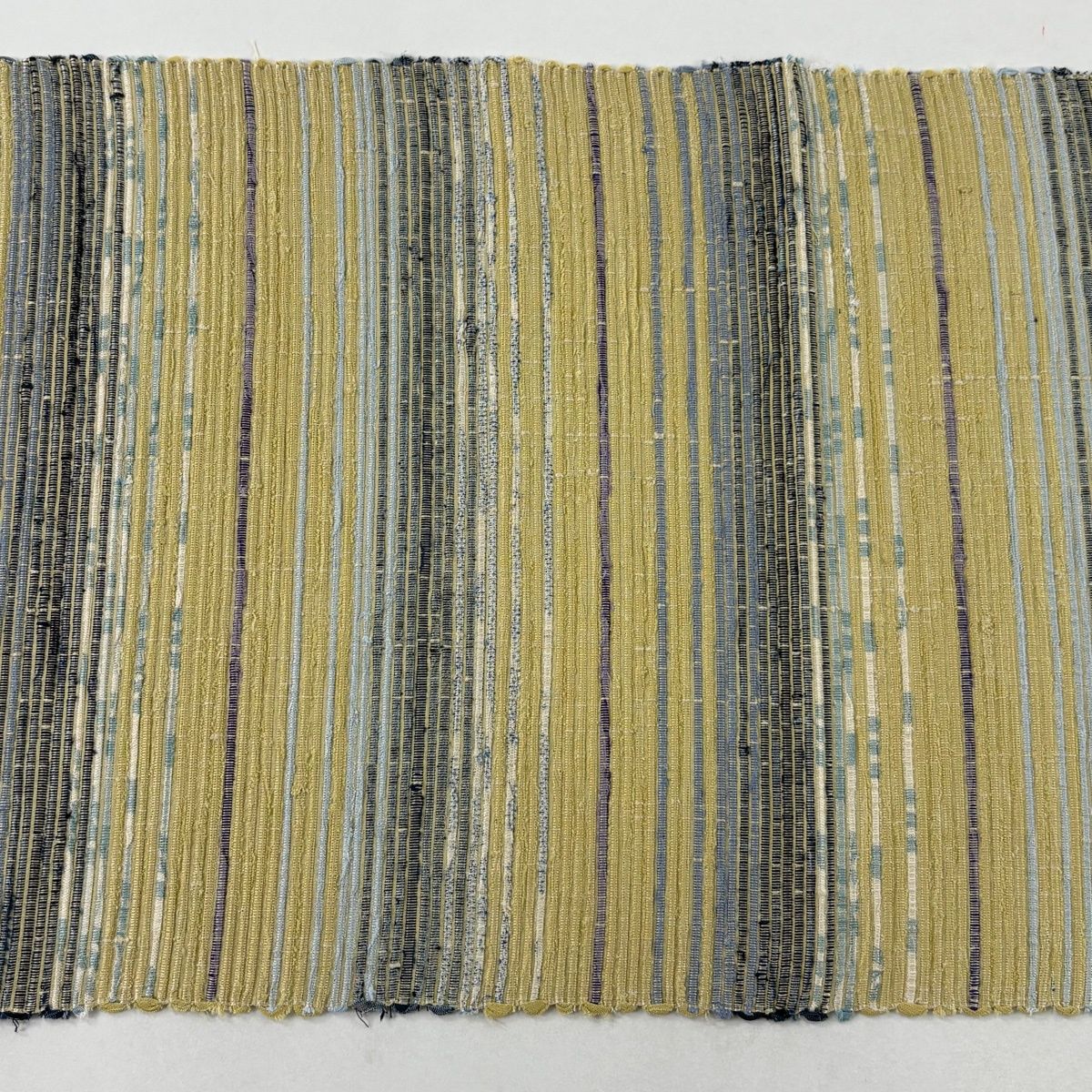 美品】 名古屋帯 名品 八寸名古屋帯 松葉仕立て 縞 薄黄土色 正絹