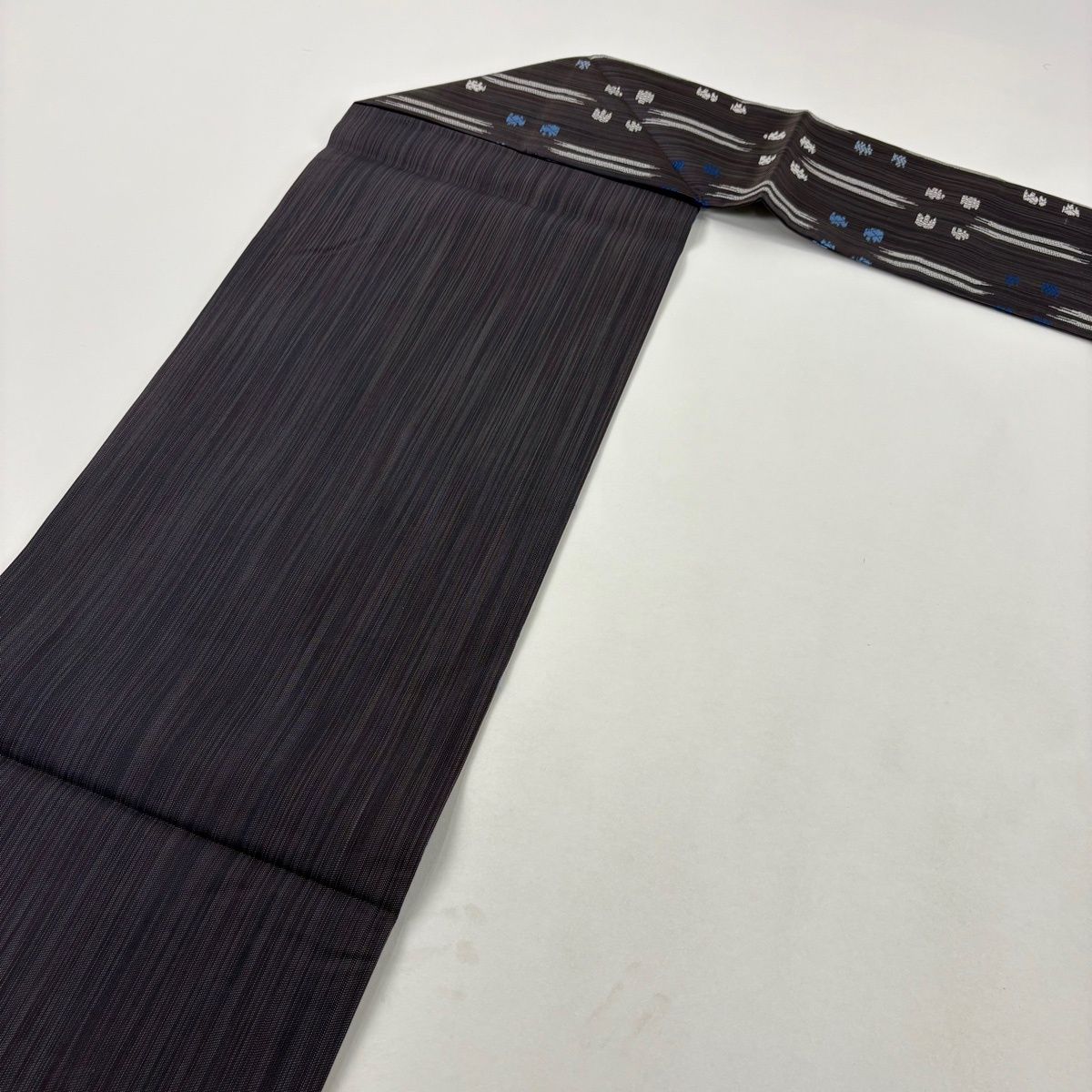名古屋帯 名品 縞 幾何学模様 濃紫 正絹 【中古】 - メルカリ