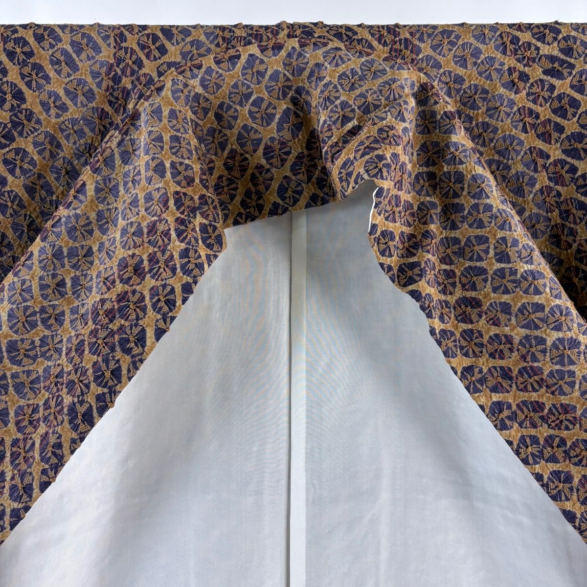 美品】 小紋 身丈159cm 裄丈63.5cm S 袷 名古屋帯セット 紬地 縦縞