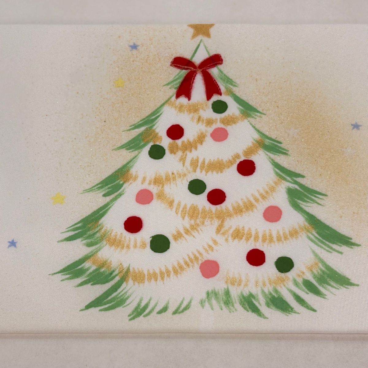 名古屋帯 逸品 クリスマスツリー ろうそく 金銀彩 白 正絹 【中古