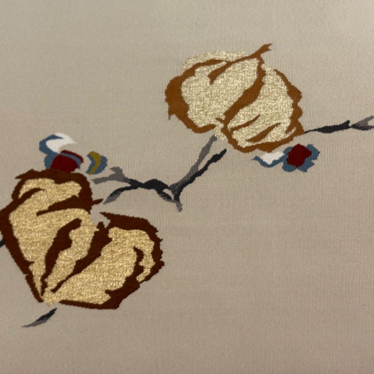 名古屋帯 逸品 落款 小川英 三喜来 爪掻本綴れ 共箱付き 八寸名古屋帯