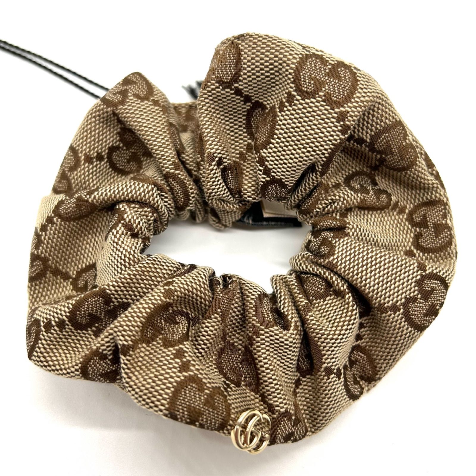 GUCCI グッチ GGキャンバス シュシュ ヘアゴム ベージュ 790225