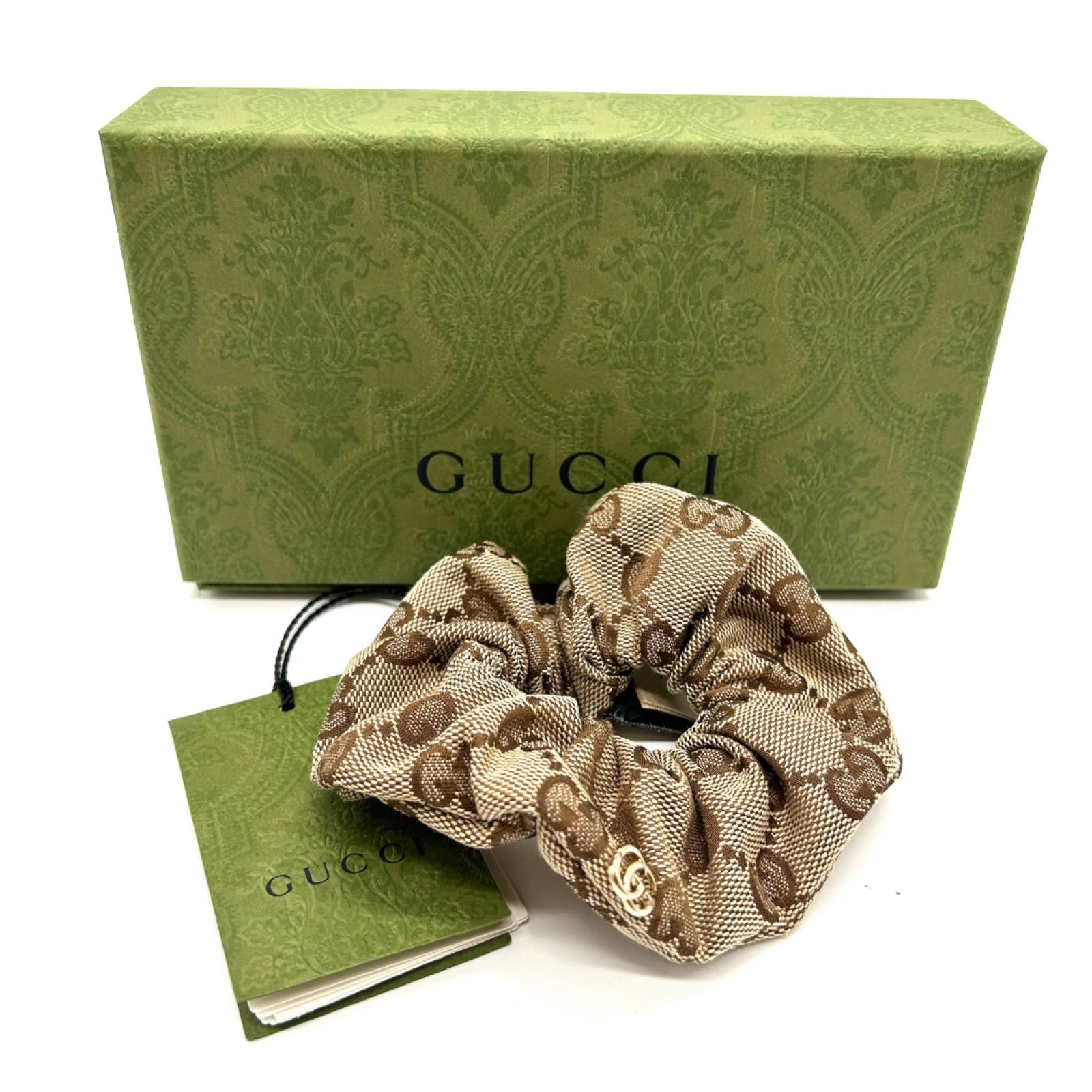 GUCCI グッチ GGキャンバス シュシュ ヘアゴム ベージュ 790225