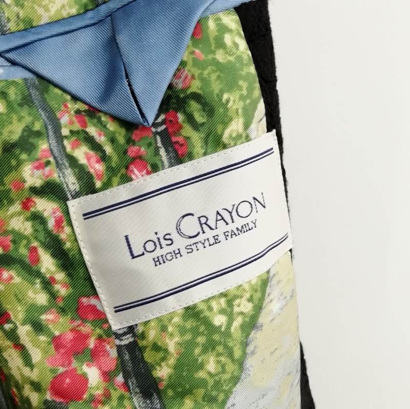 【中古】ロイスクレヨン Lois CRAYON 14001960 バラ ローズ コサージュ フラワー ジャガード コート 美品 M ブラック ロイスクレヨン Lois CRAYON 14001960 バラ ローズ コサージュ