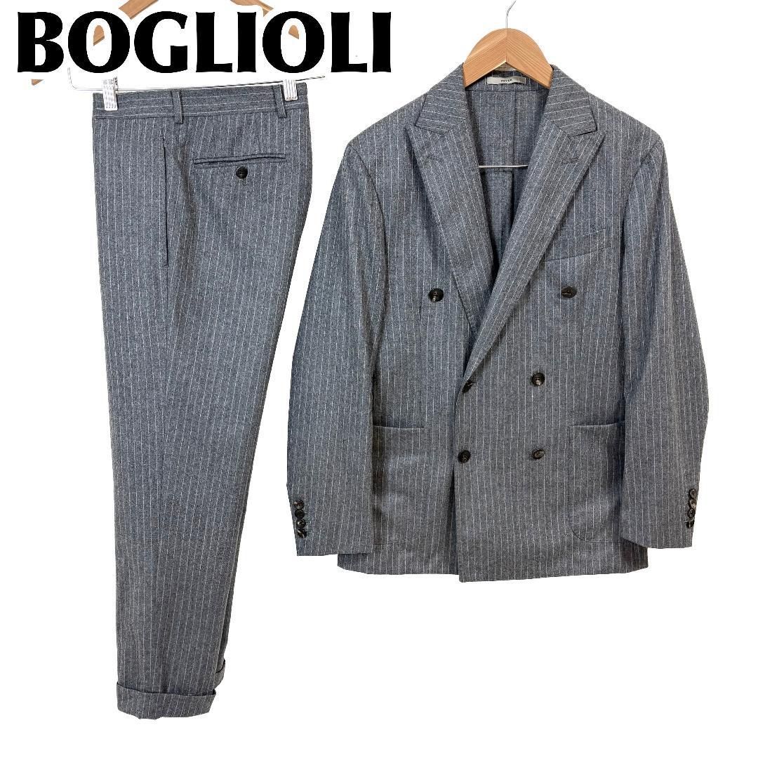 BOGLIOLI DOVER ツイードジャケット　ネイビーストライプ　S Boglioli ネイビー スーツ