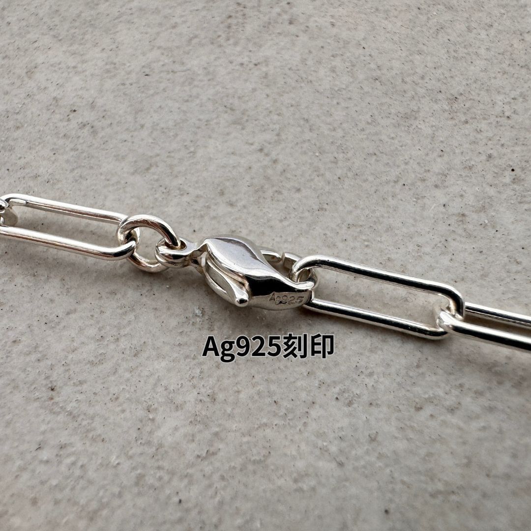 シルバー925 ペーパークリップチェーンネックレス 70cm メンズ 
