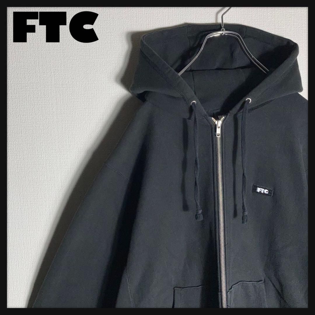 FTC フルジップパーカー ワンポイント刺繍ロゴ ストリート 黒 M - メルカリ