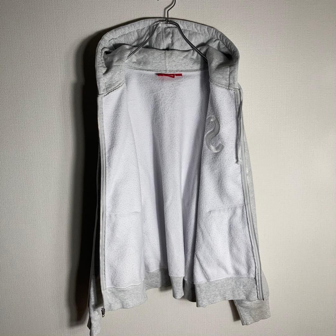 SUPREME フルジップパーカー Sロゴ 刺繍 グレー XL - メルカリ