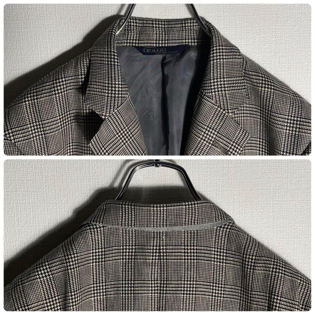 RALPH LAUREN テーラードジャケット 千鳥柄 3B ウール キュプラ - メルカリ