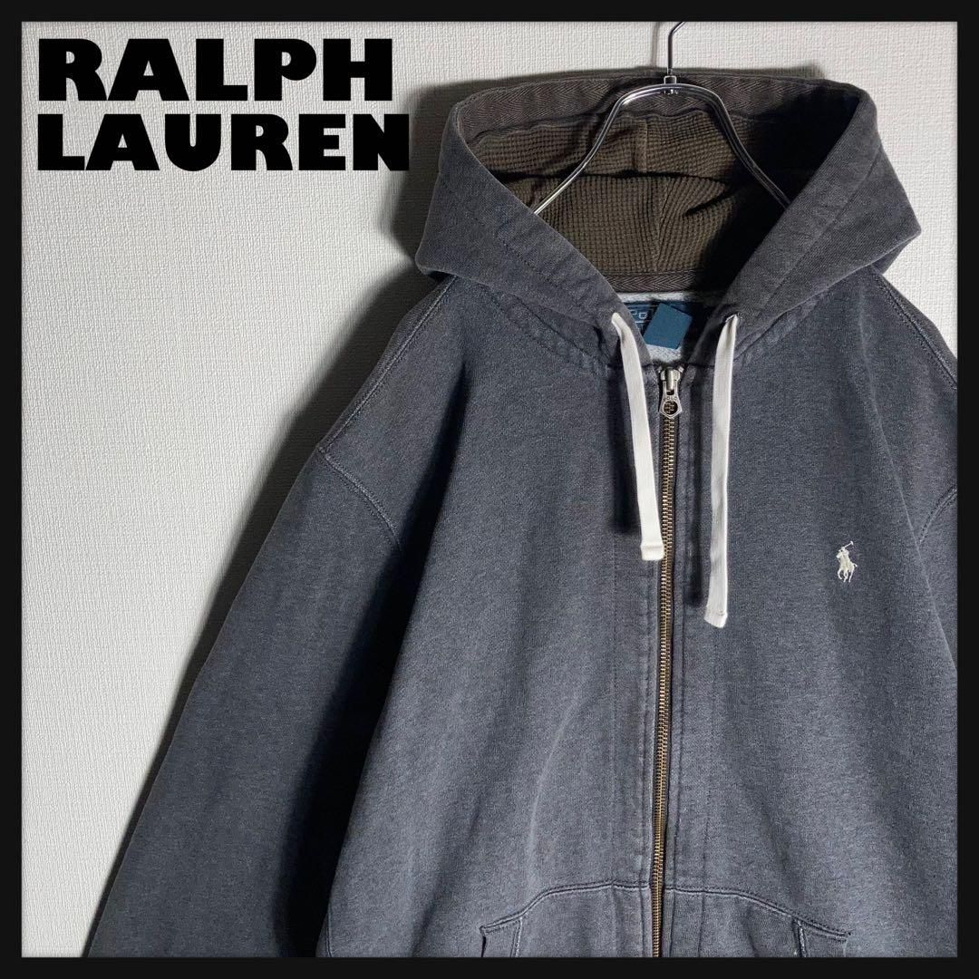 90s‼︎RalphLauren フルジップパーカー 刺繍 色落ちグレー 2XL. 90s Ralph Lauren フルジップパーカー 刺繍 色落ちグレー 2XL 【公式通販】