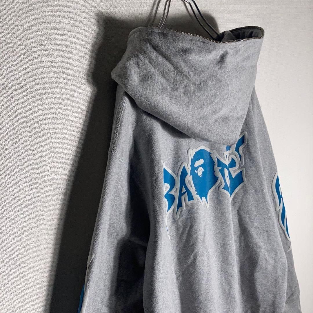 A Bathing Ape フルジップパーカー ビッグロゴ グレー 2XL 【公式通販】