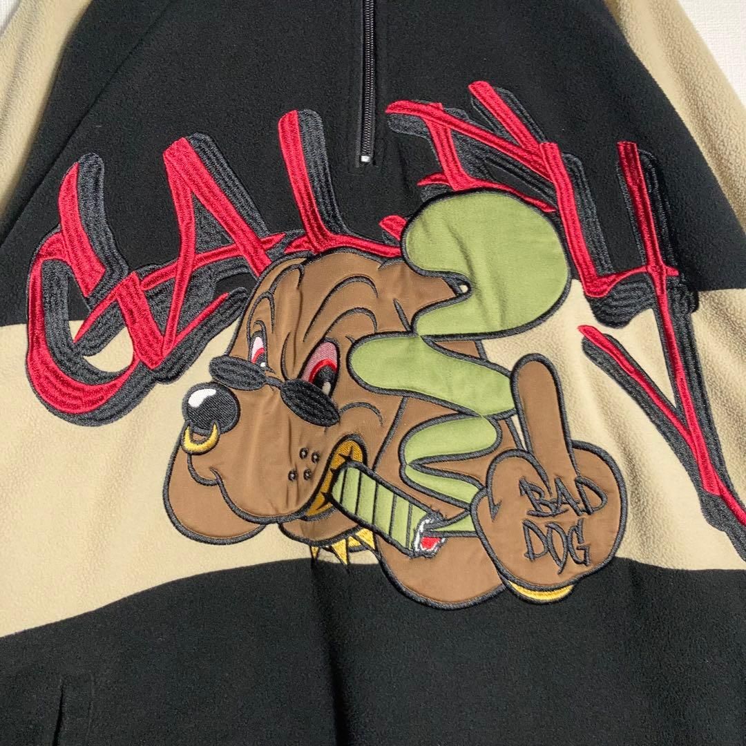 【美品】GALFY フリースセットアップ BADDOG 黒 ベージュ L GALFY - 【美品】GALFY フリースセットアップ BADDOG 黒 ベージュ Lの