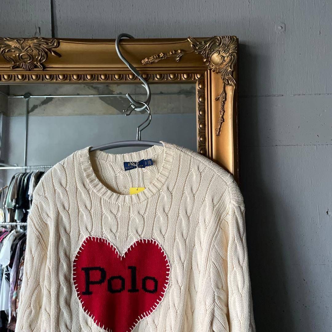ポロ ラルフローレン poloRalphLauren ニット Sサイズ 36 7号 ハート