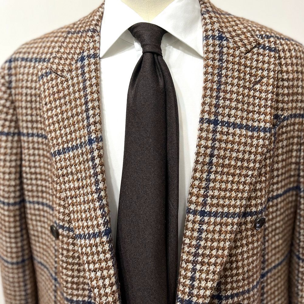 アットヴァンヌッチ　セッテピエゲ　ダークブラウン　ダイアモンド DRAPERS生地 Atto Vannucci ( アットヴァンヌッチ ) ネクタイ ダーク