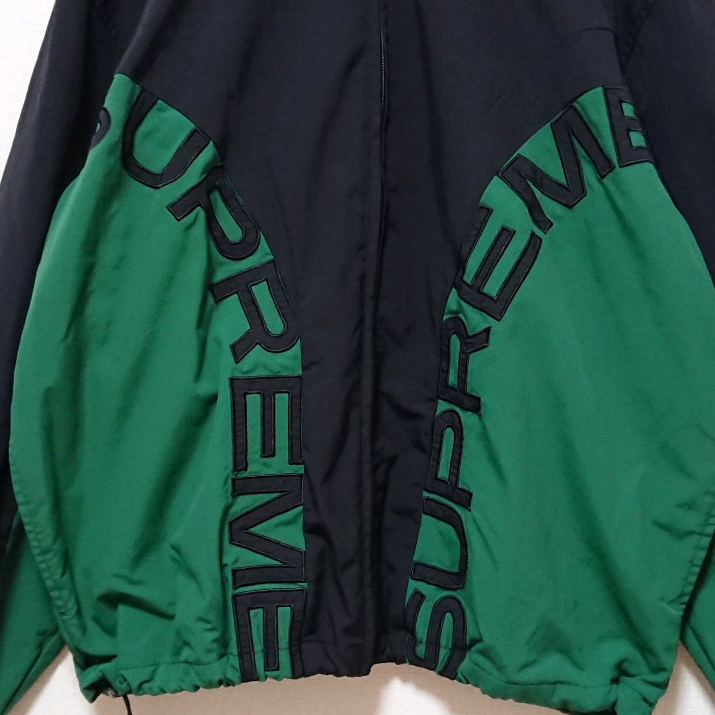 希少 美品 シュプリーム 刺繍 ロゴ ジップアップ ナイロン ジャケット