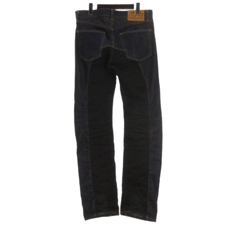 【中古】児島ジーンズ スペースモンキーコンボ デニム パンツ ジーンズ 革パッチ インディゴ 32 メンズ 児島ジーンズ スペースモンキーコンボ デニム パンツ ジーンズ 革