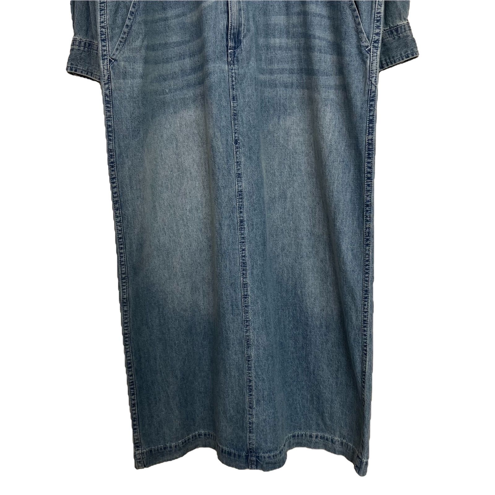タグ付き未使用 RIVE DROITE デニムシャツワンピース F ブルー／青