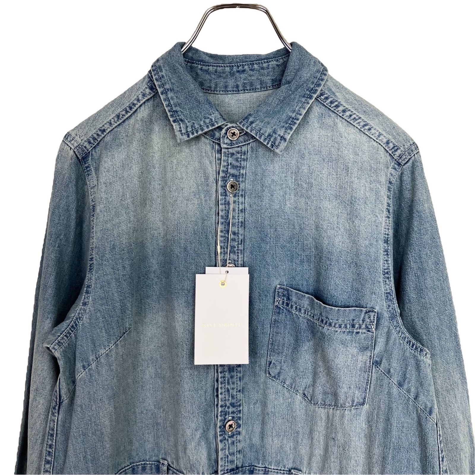 タグ付き未使用 RIVE DROITE デニムシャツワンピース F ブルー／青