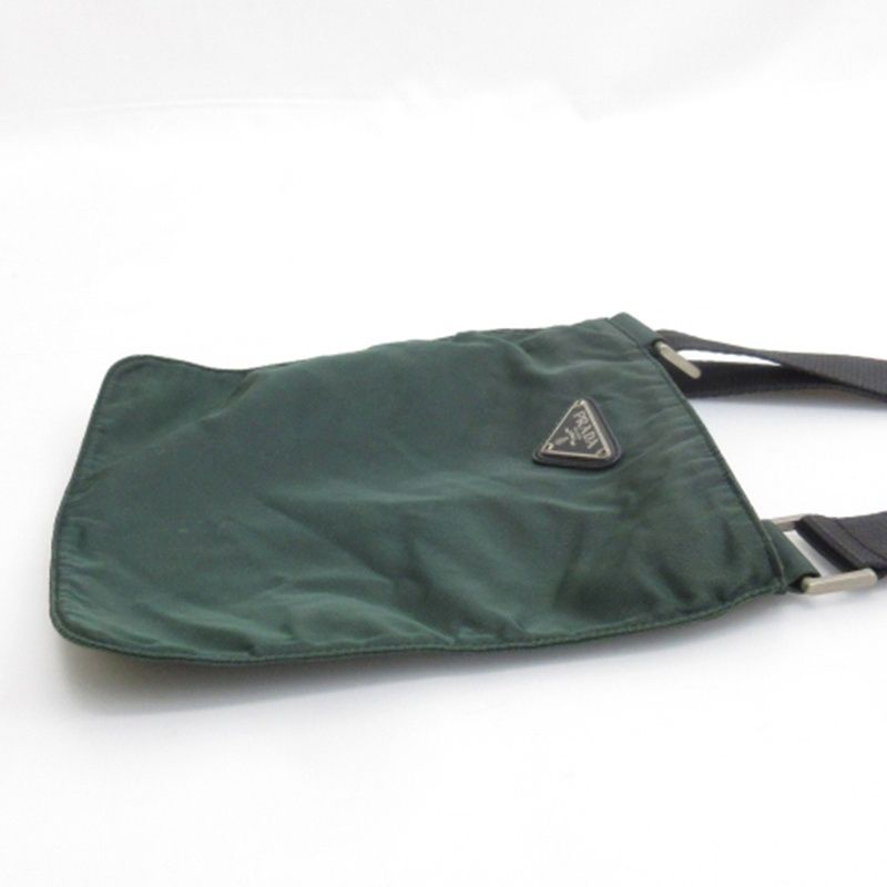 プラダ PRADA 三角プレート ナイロン ショルダー バッグ グリーン ☆AA