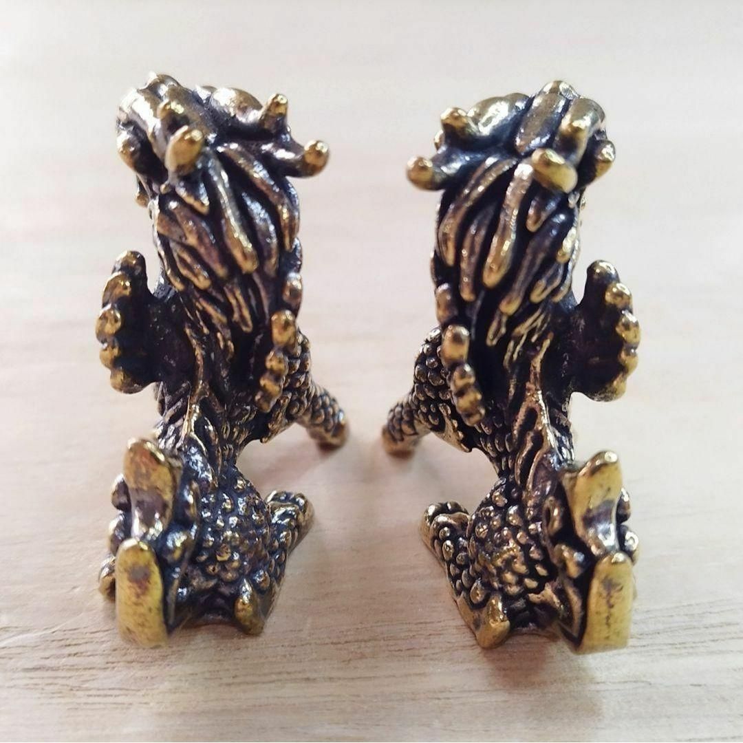 A42 麒麟（きりん）二匹セット 真鍮製 ブラス 開運 置物｜風水 縁起物